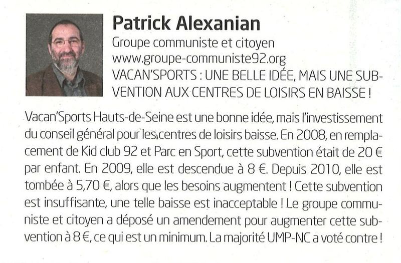 Article lettre bleue du CG juillet-août 2012